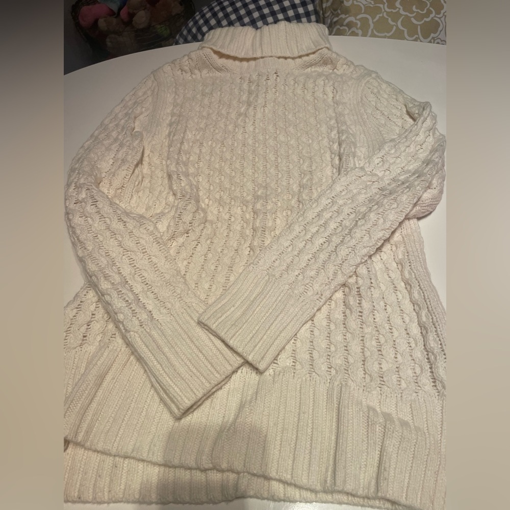 J. Crew Cable Knit Tunic Length Turtleneck